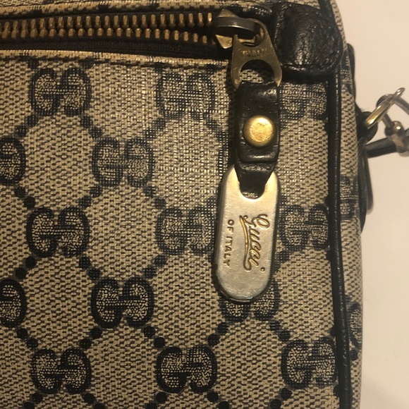 Vintage Classic Blue GG Patterned Gucci Shoulder Bag ..l - Picture 2 of 8